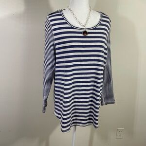 Silverwear sz 1X knit top  purple in 2 size stripes. Long sleeve